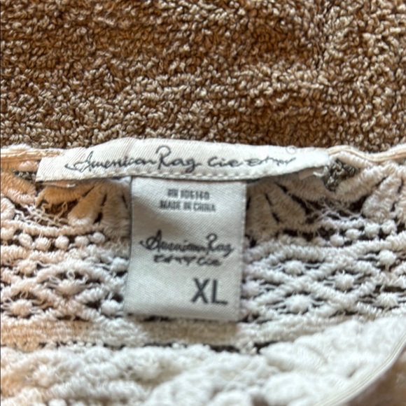 American Rag Cream Cropped Embellished Tank Top - Picture 2 of 3